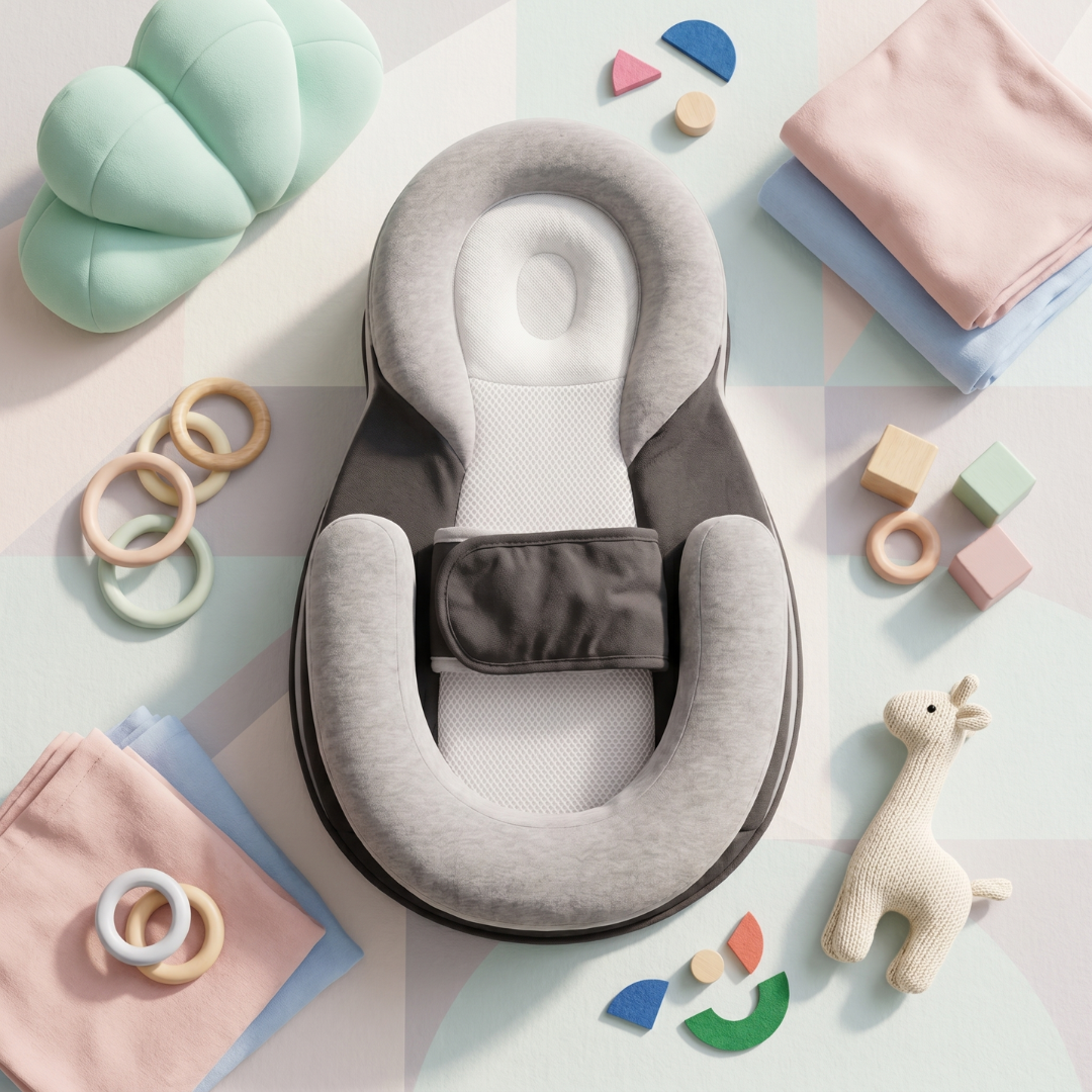 Inclined Newborn Comfort Lounger - breathable cotton cover detail