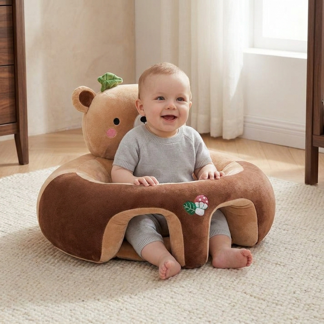 Tiny Snugg Baby Sitting Support Seat - animal design closeup