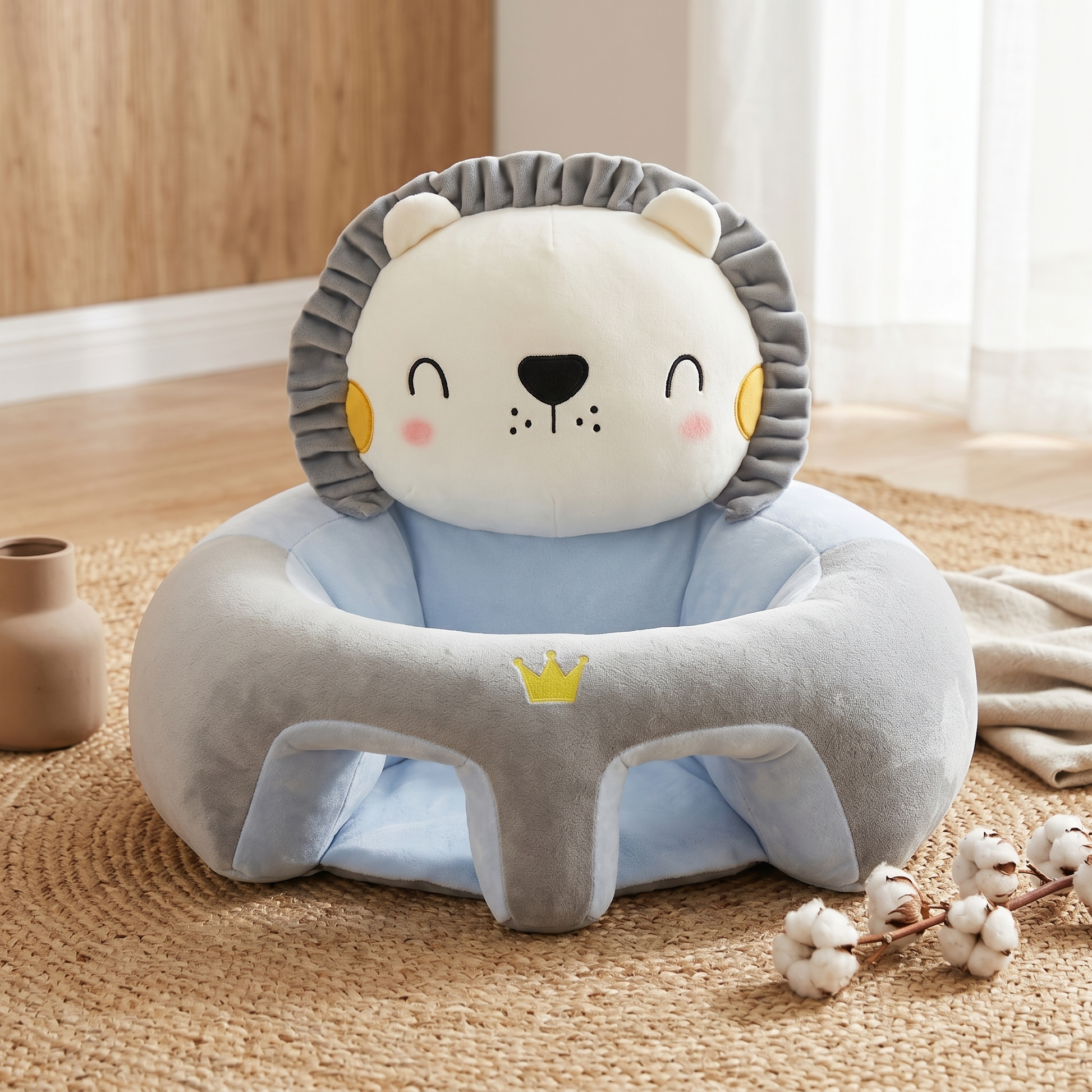 Tiny Snugg Baby Sitting Support Seat - front view blue variant