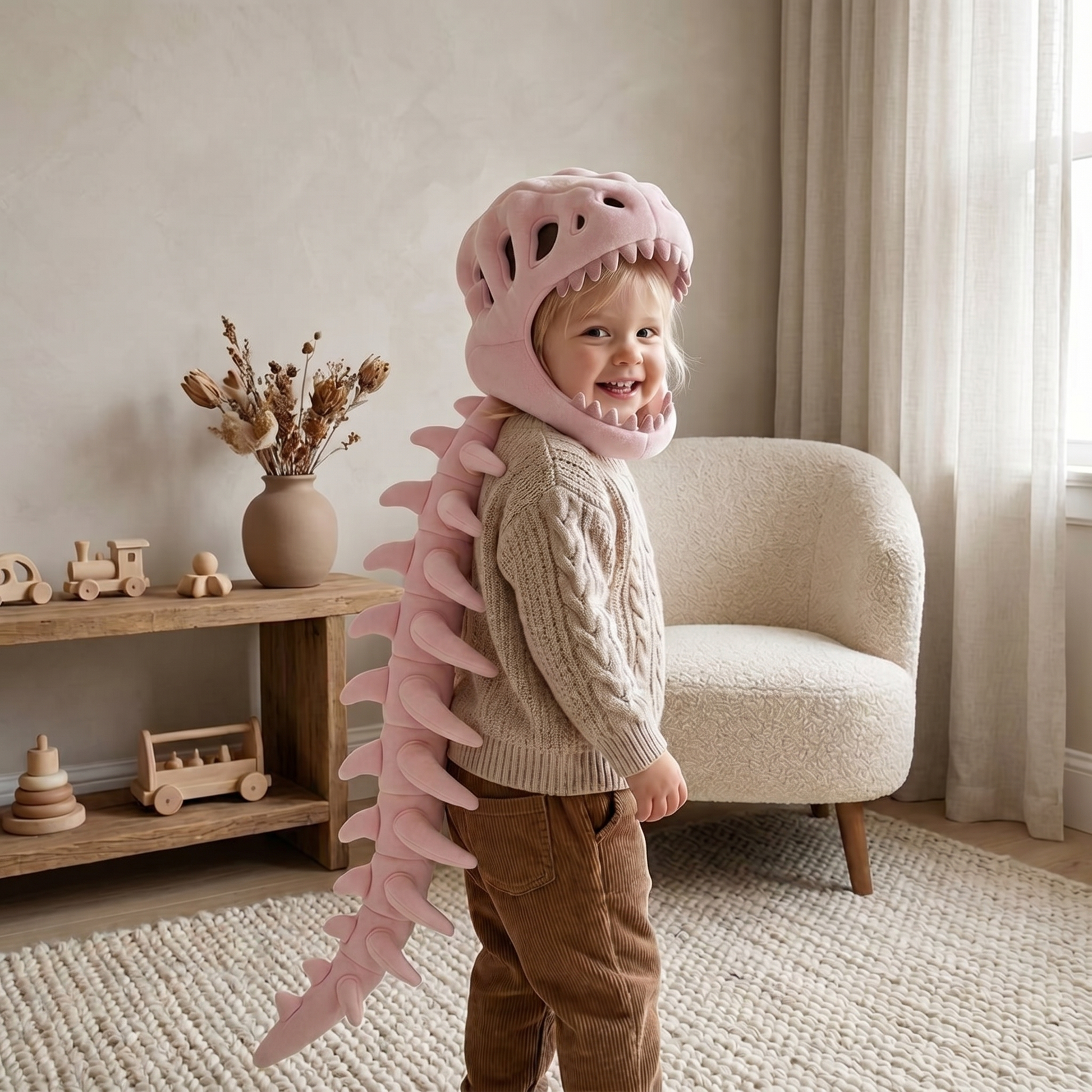 Tiny Snugg Dino Plush Hoodie - color variants available