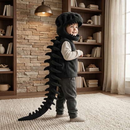 Tiny Snugg Dino Plush Hoodie - lifestyle outdoor photo