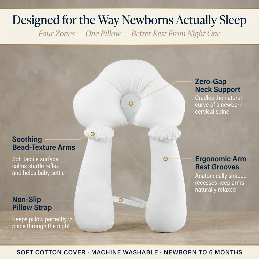 Tiny Snugg Huggable Baby Pillow - breathable cotton fabric closeup