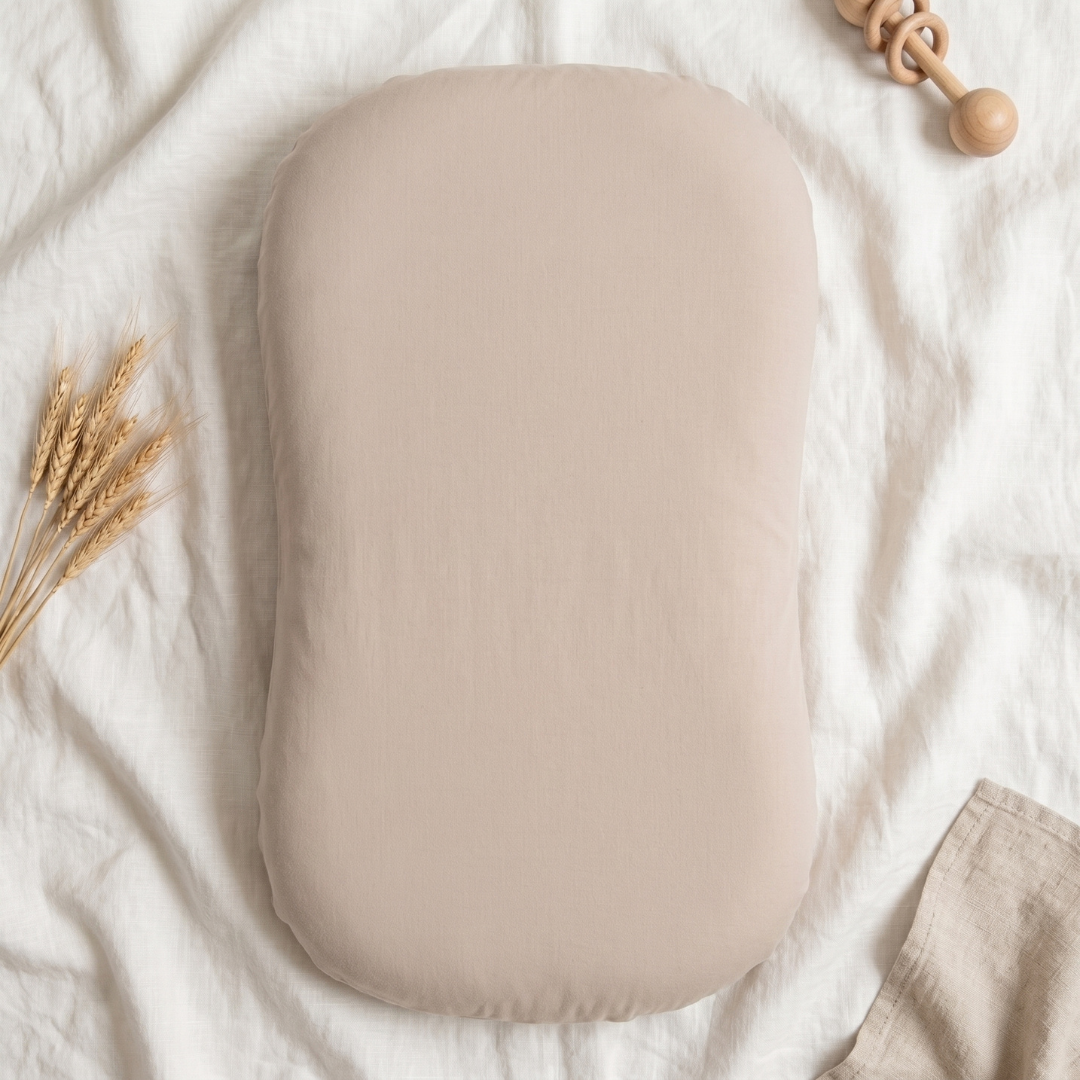 Tiny Snugg Pastel Baby Lounger Nest - side profile view