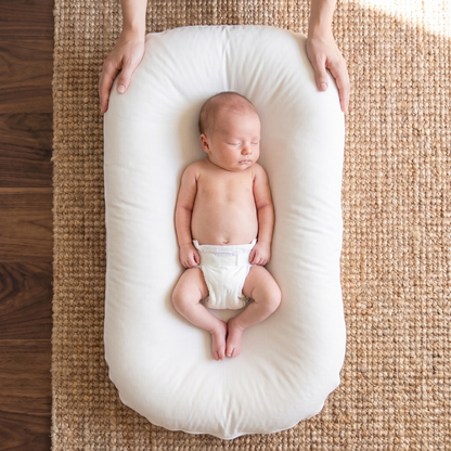Tiny Snugg Pastel Baby Lounger Nest - breathable fabric top view