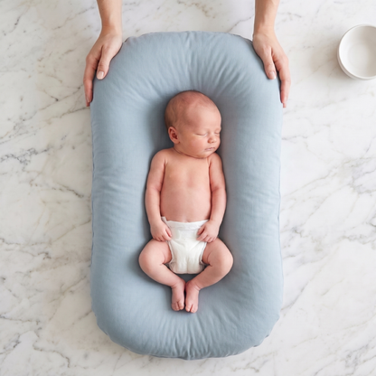 Tiny Snugg Pastel Baby Lounger Nest - tummy time position