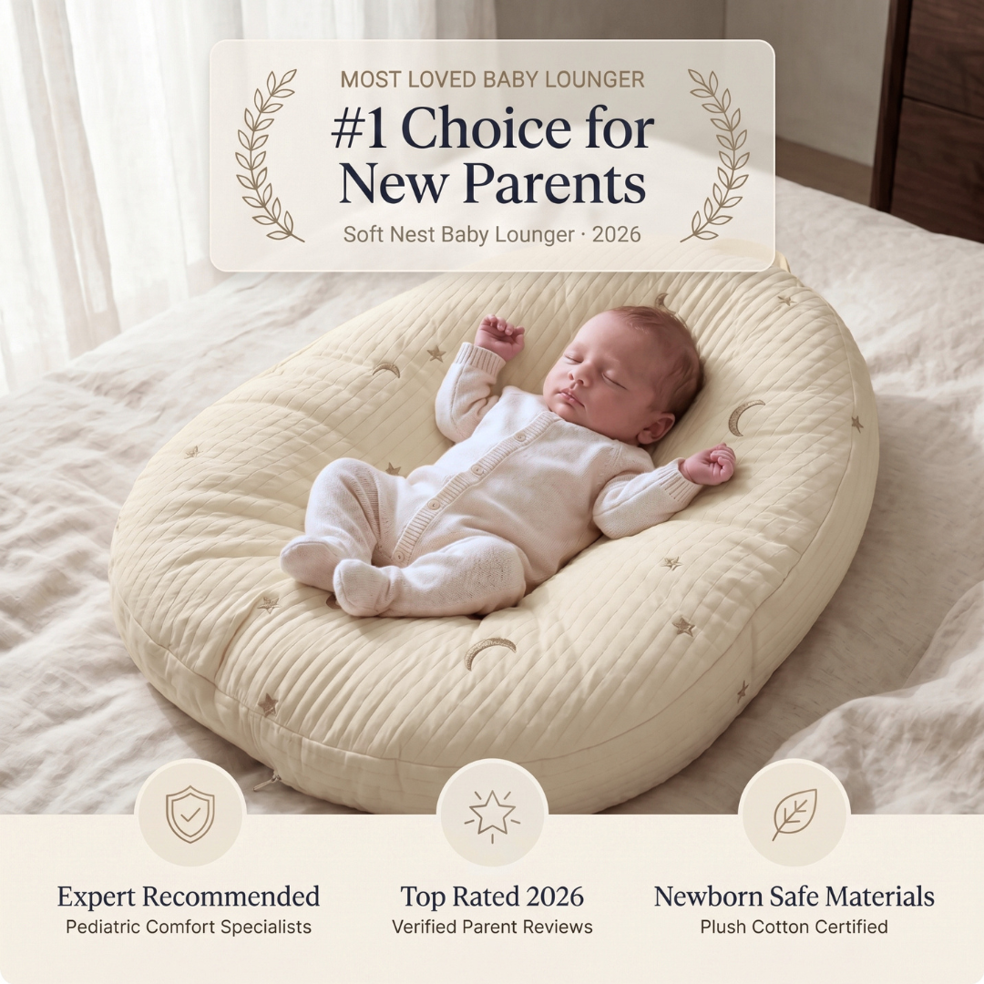 Tiny Snugg Soft Nest Baby Lounger - front view soft nest design