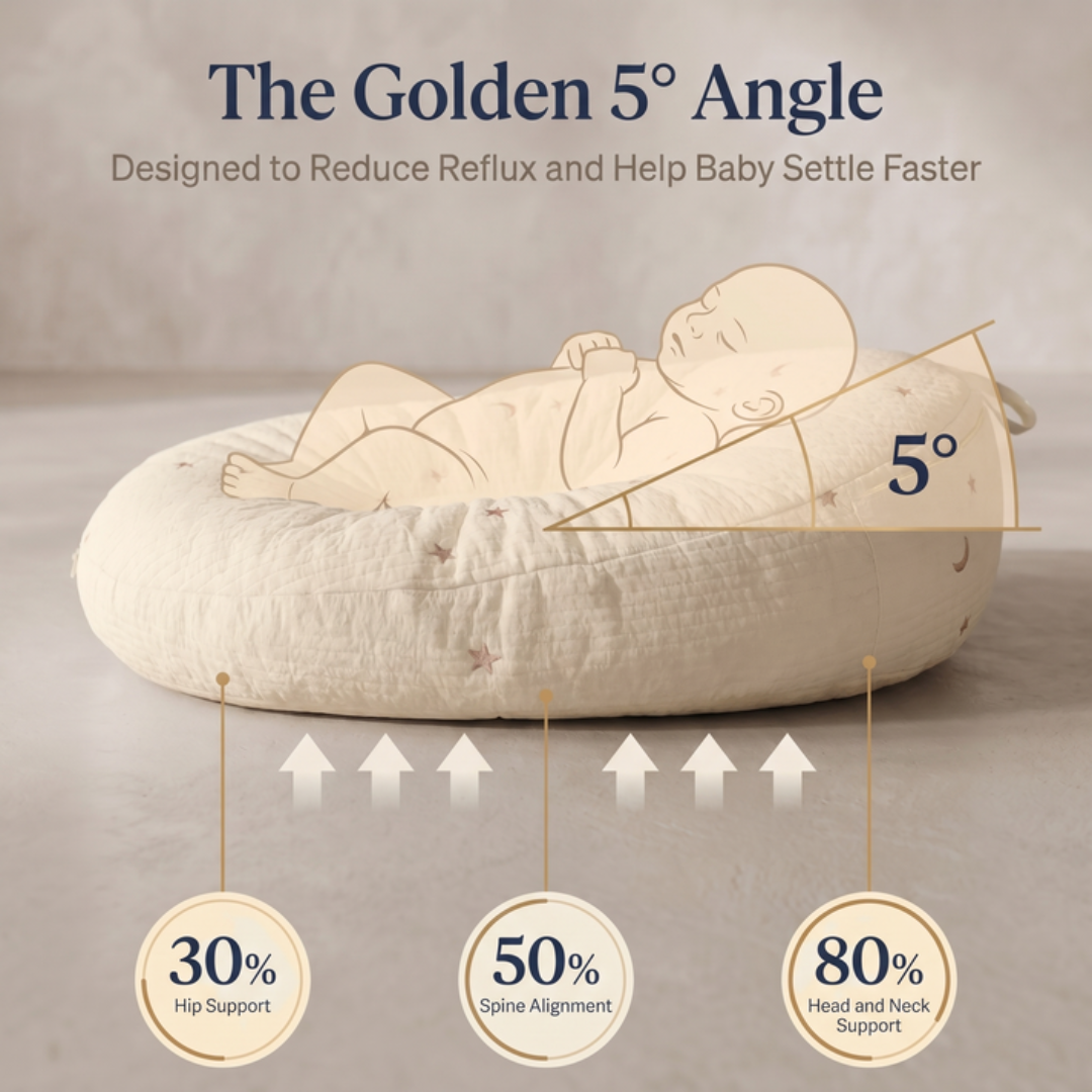 Tiny Snugg Soft Nest Baby Lounger - newborn resting comfortably